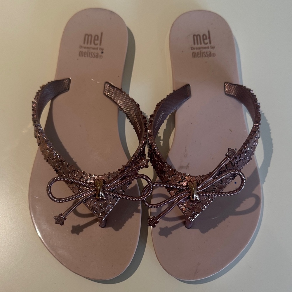 Melissa Girls Star Bow Sandals - pink